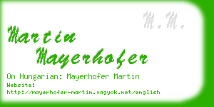 martin mayerhofer business card